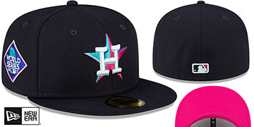 Astros 2017 WS 'POLAR LIGHTS' Navy-Pink Fitted Hat by New Era