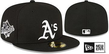 Athletics 1989 'WORLD SERIES SIDE-PATCH UP' Black-White Fitted Hat by New Era