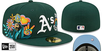 Athletics 'GROOVY' Green Fitted Hat by New Era