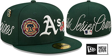 Athletics 'HISTORIC CHAMPIONS' Green Fitted Hat by New Era