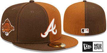 Braves 1995 'SPLIT SIDE-PATCH' Brown-Wheat Fitted Hat by New Era