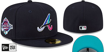 Braves 1995 WS 'POLAR LIGHTS' Navy-Teal Fitted Hat by New Era