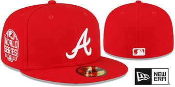 Braves 2021 'WS SIDE-PATCH UP' Red-White Fitted Hat by New Era
