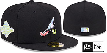 Braves 'COLOR PACK SIDE-PATCH' Black Fitted Hat by New Era