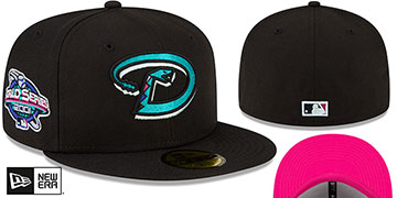 Diamonbacks 2001 WS 'POLAR LIGHTS' Black-Pink Fitted Hat by New Era