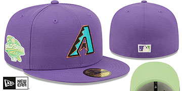 Diamondbacks 2001 WS 'CITRUS POP' Purple-Green Fitted Hat by New Era