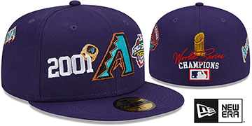 Diamondbacks COOP 'RINGS-N-CHAMPIONS' Purple Fitted Hat by New Era