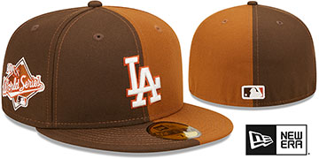 Dodgers 1988 'SPLIT SIDE-PATCH' Brown-Wheat Fitted Hat by New Era