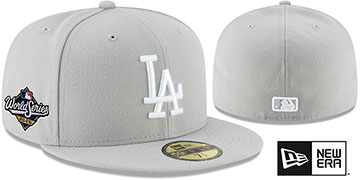 Dodgers '2025 WORLD SERIES' Grey-White Fitted Hat by New Era
