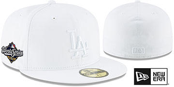 Dodgers '2025 WORLD SERIES' WHITEOUT Fitted Hat by New Era