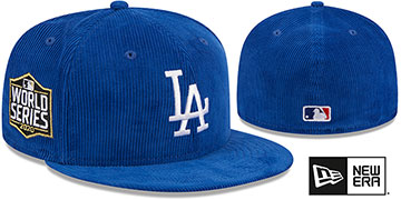 Dodgers 'OLD SCHOOL CORDUROY SIDE-PATCH' Royal Fitted Hat by New Era