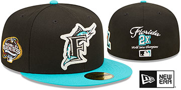 Marlins 'LETTERMAN SIDE-PATCH' Fitted Hat by New Era