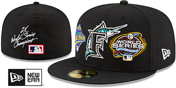 Marlins 'WORLD SERIES CHAMPS ELEMENTS' Black Fitted Hat by New Era