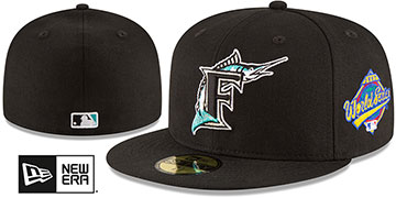 Marlins 'WORLD SERIES SIDE PATCH' Black Fitted Hat by New Era