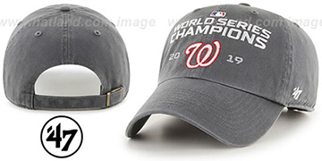 Nationals WORLD SERIES CHAMPIONS 'CLEAN-UP STRAPBACK' Grey Hat by 47 Brand