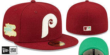 Phillies 1980 WS 'CITRUS POP' Burgundy-Green Fitted Hat by New Era