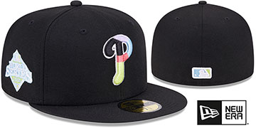 Phillies 'COLOR PACK SIDE-PATCH' Black Fitted Hat by New Era