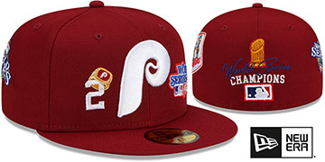 Phillies COOP 'RINGS-N-CHAMPIONS' Burgundy Fitted Hat by New Era