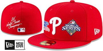 Phillies 'WORLD SERIES CHAMPS ELEMENTS' Red Fitted Hat by New Era