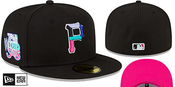 Pirates 76TH WS 'POLAR LIGHTS' Black-Pink Fitted Hat by New Era