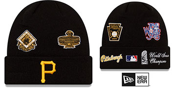 Pirates 'WORLD SERIES ELEMENTS' Black Knit Beanie Hat by New Era