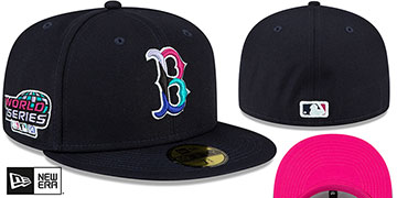 Red Sox 2004 WS 'POLAR LIGHTS' Navy-Pink Fitted Hat by New Era