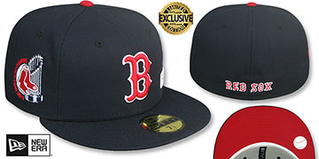 Red Sox 8X WORLD SERIES CHAMPS 'RED-BOTTOM' Navy Fitted Hat by New Era