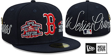 Red Sox 'HISTORIC CHAMPIONS' Navy Fitted Hat by New Era