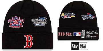 Red Sox 'WORLD SERIES ELEMENTS' Black Knit Beanie Hat by New Era