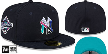 Yankees 1996 WS 'POLAR LIGHTS' Navy-Teal Fitted Hat by New Era