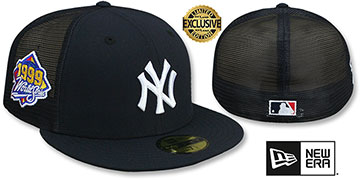 Yankees 1999 WS 'MESH-BACK SIDE-PATCH' Navy-Navy Fitted Hat by New Era