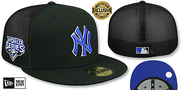 Yankees 2009 WS 'MESH-BACK SIDE-PATCH' Black-Royal Fitted Hat by New Era
