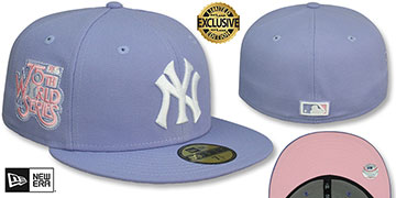 Yankees 75TH WORLD SERIES 'PINK-BOTTOM' Lavender Fitted Hat by New Era