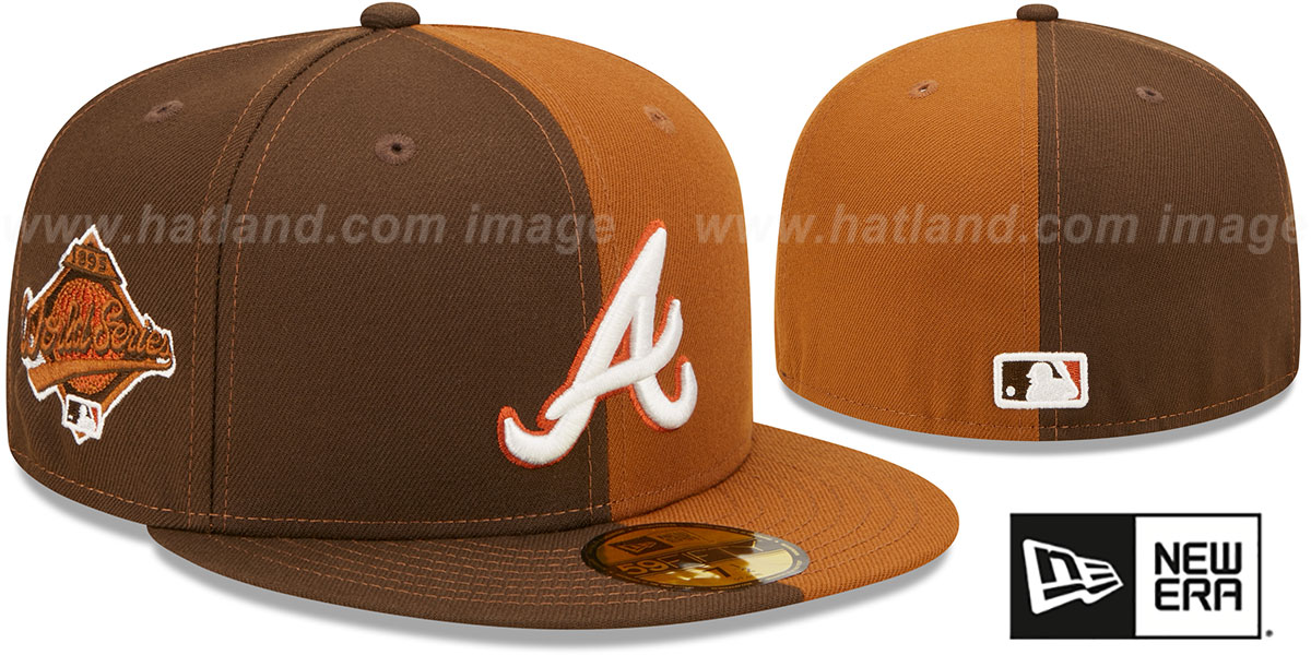 Braves 1995 'SPLIT SIDE-PATCH' Brown-Wheat Fitted Hat by New Era