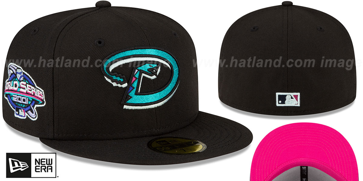 Diamonbacks 2001 WS 'POLAR LIGHTS' Black-Pink Fitted Hat by New Era