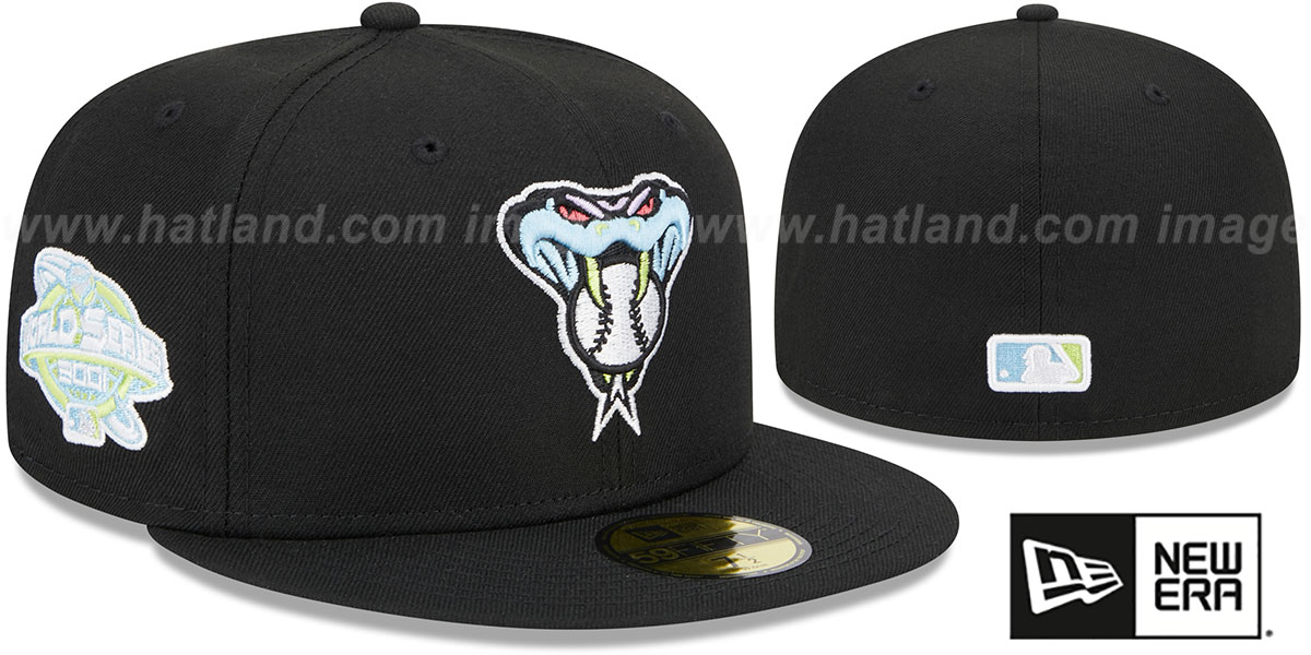 Diamondbacks 'COLOR PACK SIDE-PATCH' Black Fitted Hat by New Era