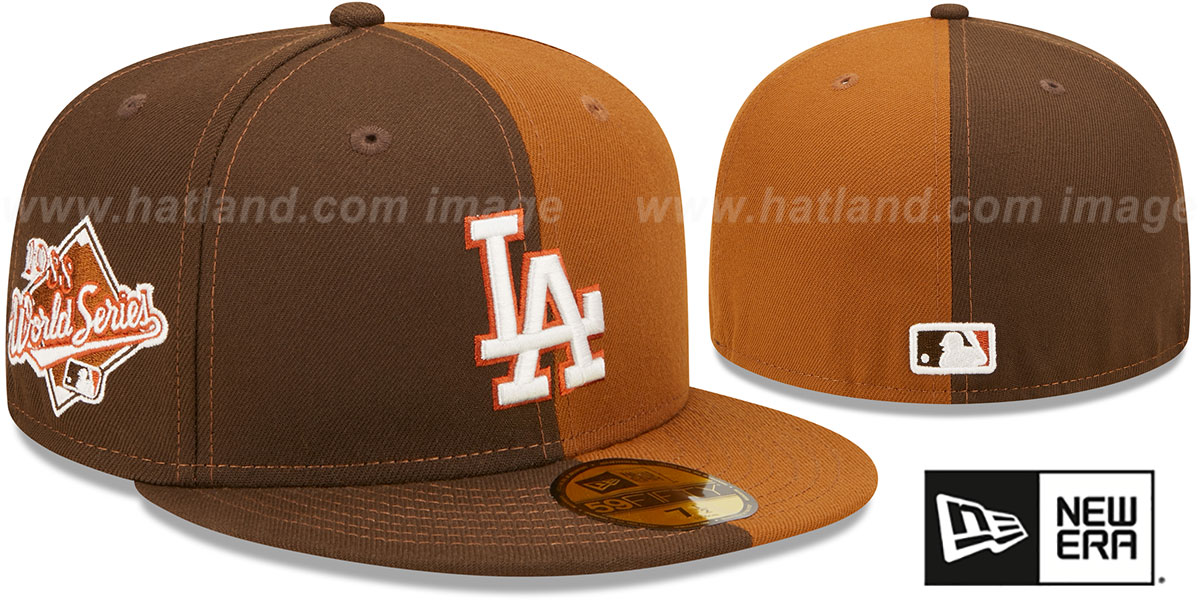 Dodgers 1988 'SPLIT SIDE-PATCH' Brown-Wheat Fitted Hat by New Era