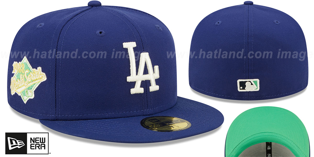 Dodgers 1988 WS 'CITRUS POP' Royal-Green Fitted Hat by New Era