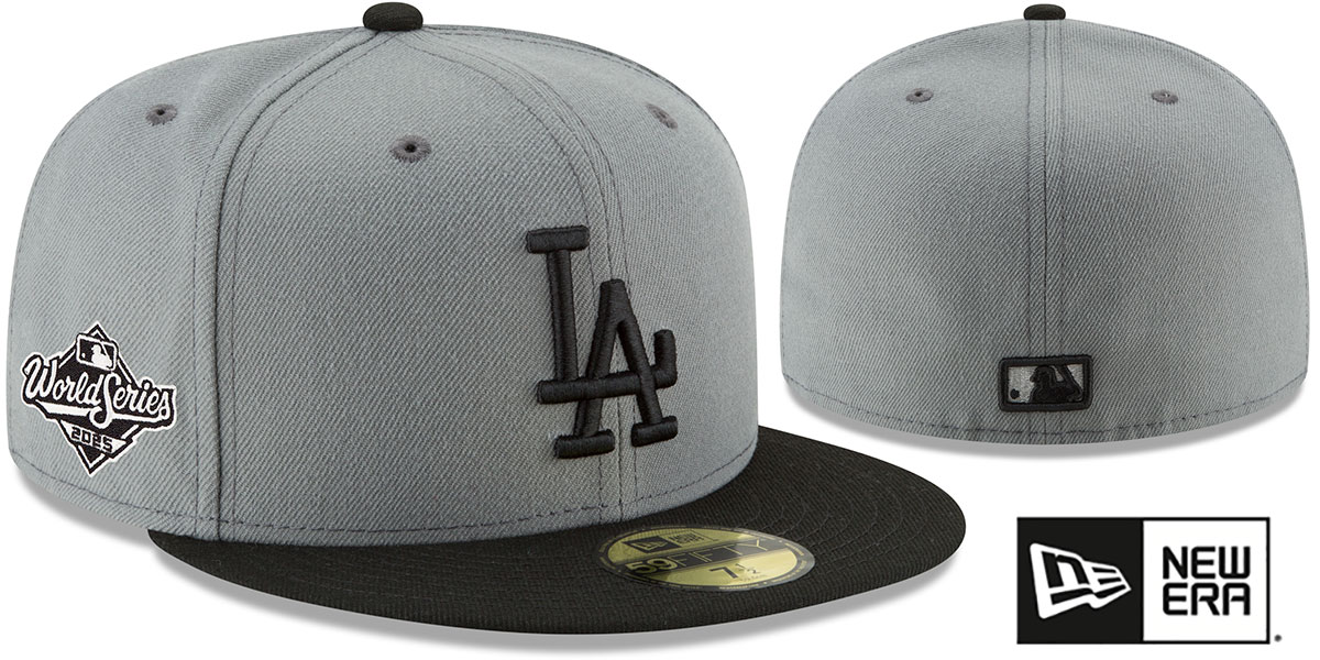 Dodgers '2025 WORLD SERIES' Grey-Black Fitted Hat by New Era