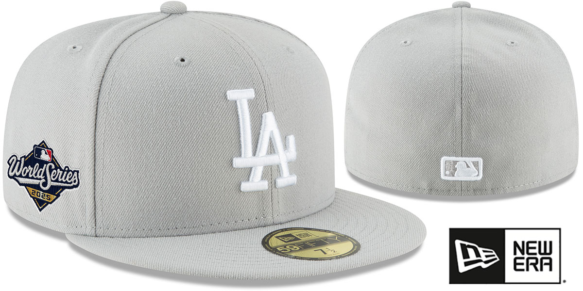 Dodgers '2025 WORLD SERIES' Grey-White Fitted Hat by New Era