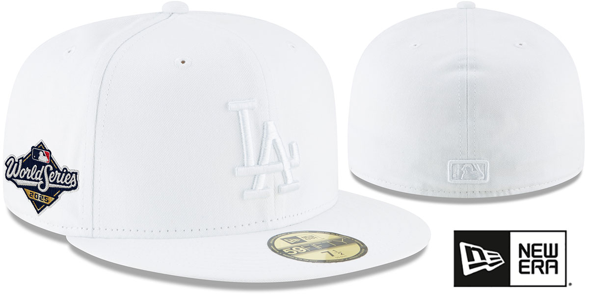 Dodgers '2025 WORLD SERIES' WHITEOUT Fitted Hat by New Era