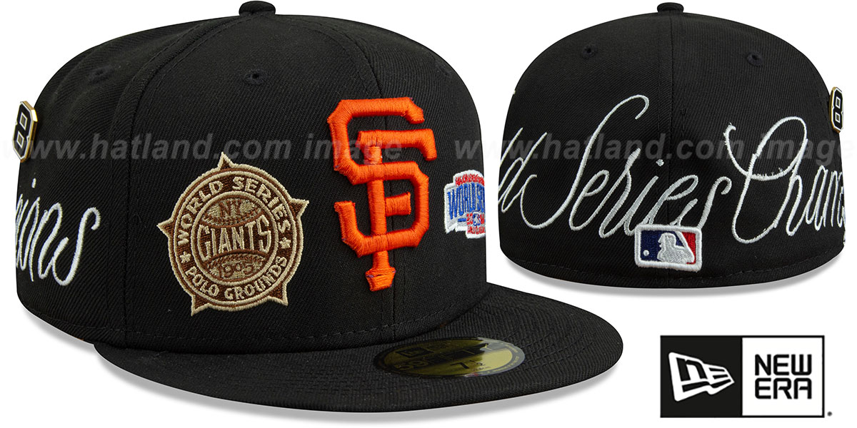 Giants 'HISTORIC CHAMPIONS' Black Fitted Hat by New Era