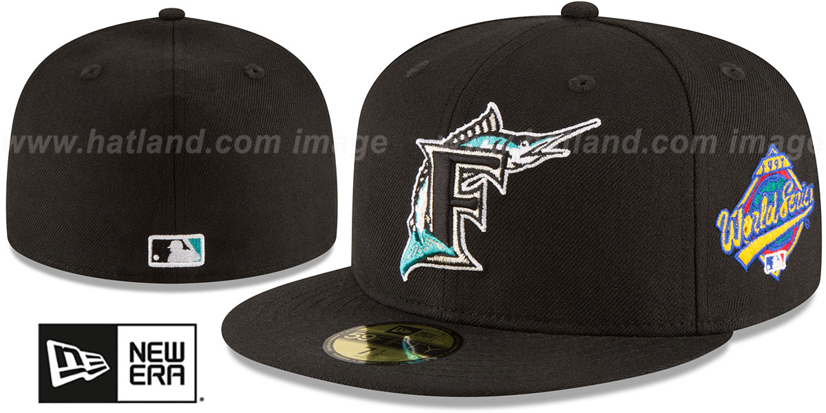 Marlins 'WORLD SERIES SIDE PATCH' Black Fitted Hat by New Era