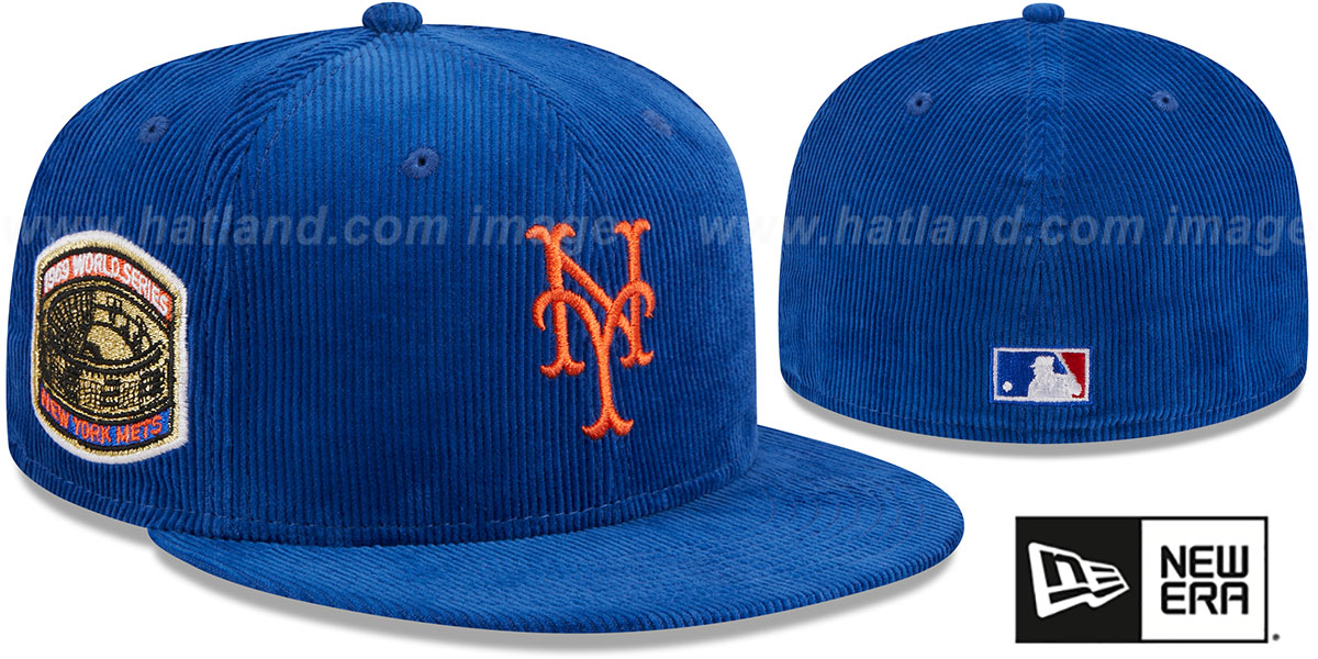 Mets 'OLD SCHOOL CORDUROY SIDE-PATCH' Royal Fitted Hat by New Era