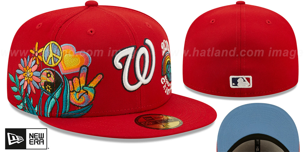 Nationals 'GROOVY' Red Fitted Hat by New Era