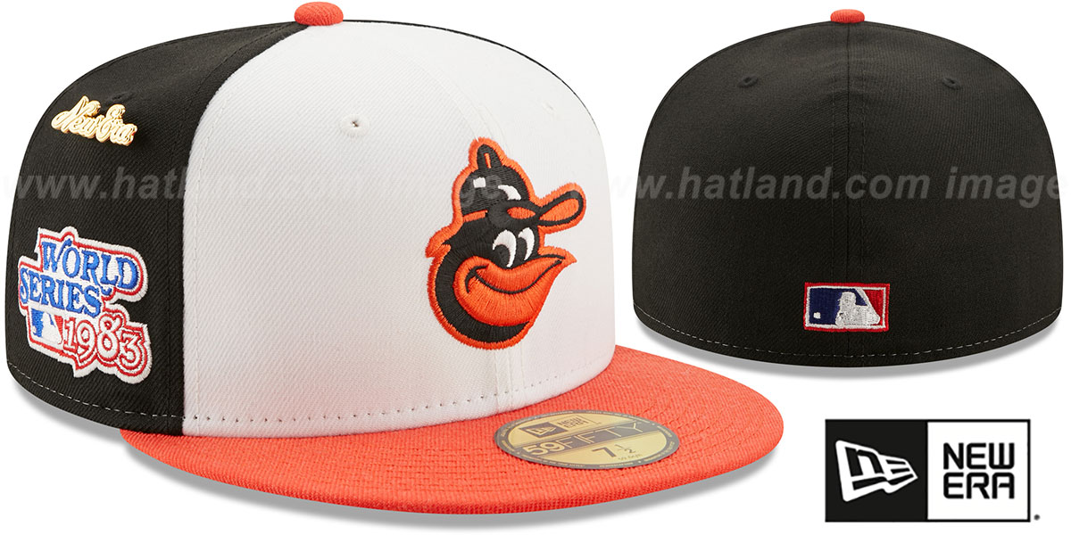 Orioles 1983 'LOGO-HISTORY' White-Black-Orange Fitted Hat by New Era