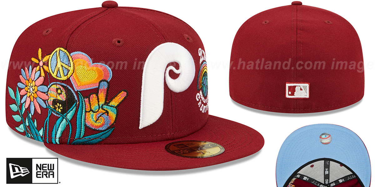 Phillies 'GROOVY' Burgundy Fitted Hat by New Era
