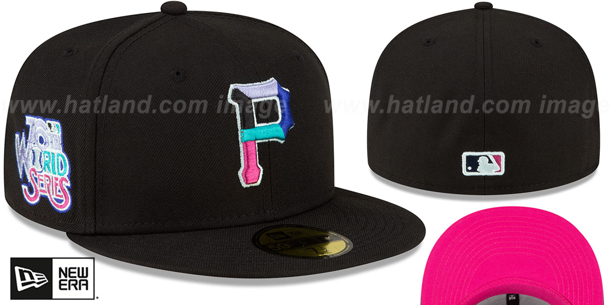 Pirates 76TH WS 'POLAR LIGHTS' Black-Pink Fitted Hat by New Era