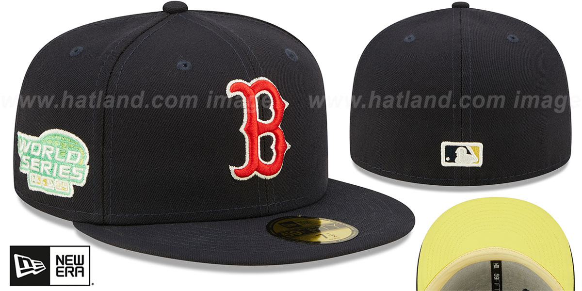 Red Sox 2004 WS 'CITRUS POP' Navy-Yellow Fitted Hat by New Era