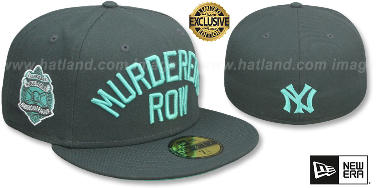 Yankees 'MURDERERS ROW' PATCH-BOTTOM Charcoal-Mint Fitted Hat by New Era